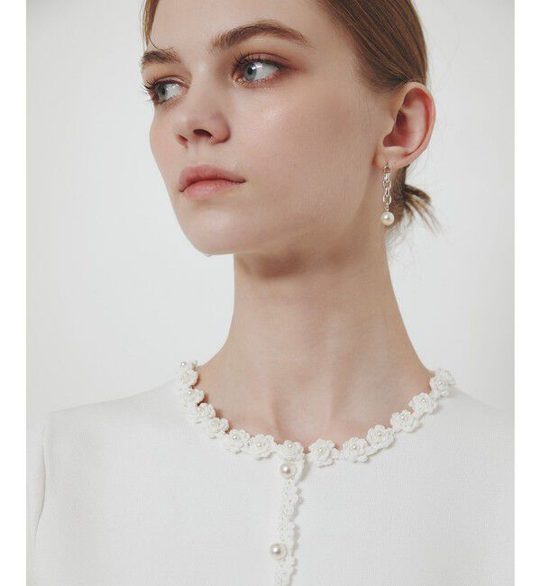 LOULOU WILLOUGHBY「【LOULOU WILLOUGHBY】クロッシェフラワージャケットカーディガン」|カーディガン|