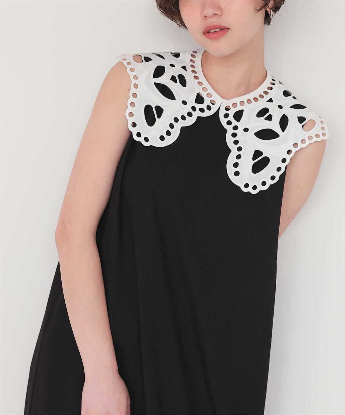 titivate「レースつけ襟付ノースリーブワンピース」|ワンピース|