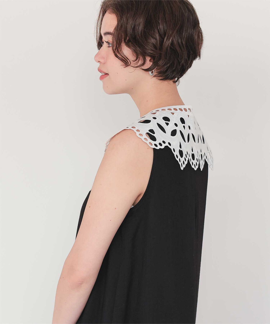 titivate「レースつけ襟付ノースリーブワンピース」|ワンピース|