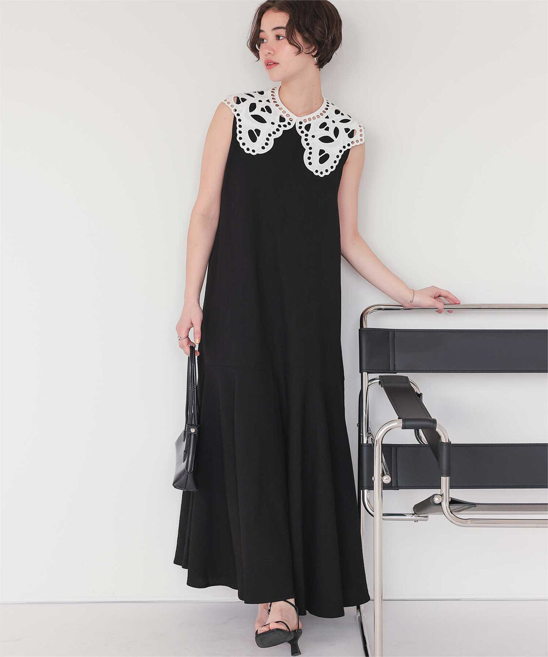 titivate「レースつけ襟付ノースリーブワンピース」|ワンピース|