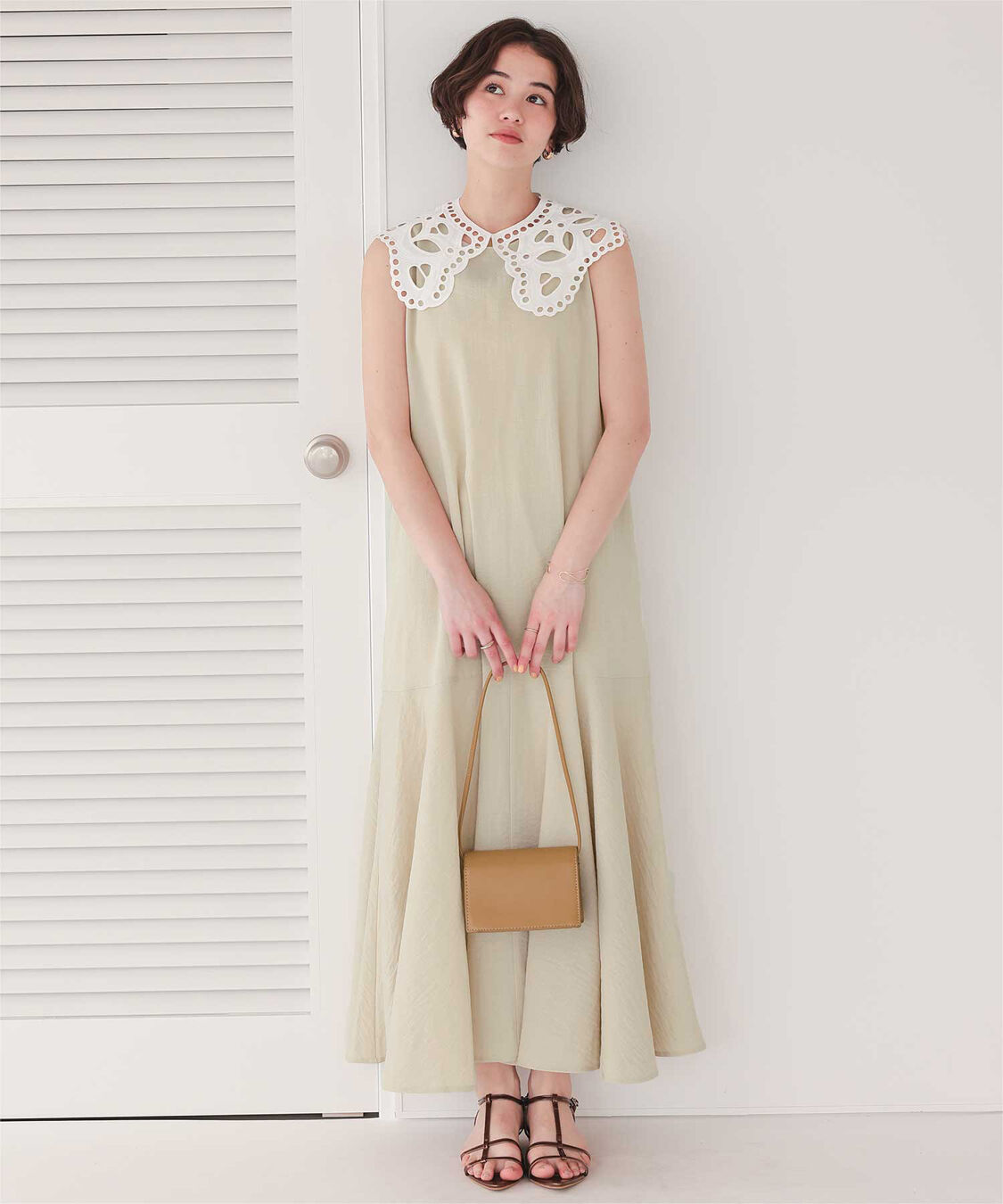 titivate「レースつけ襟付ノースリーブワンピース」|ワンピース|