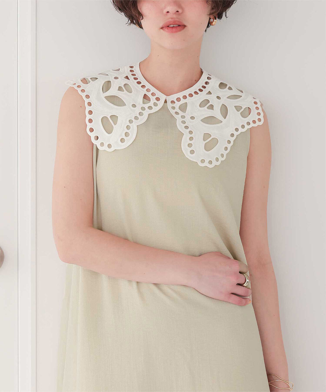 titivate「レースつけ襟付ノースリーブワンピース」|ワンピース|
