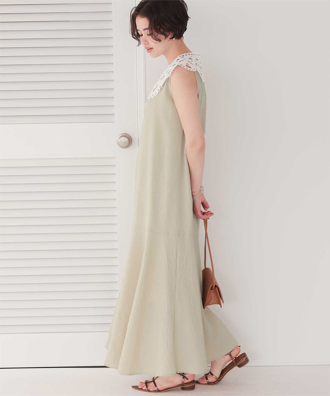 titivate「レースつけ襟付ノースリーブワンピース」|ワンピース|