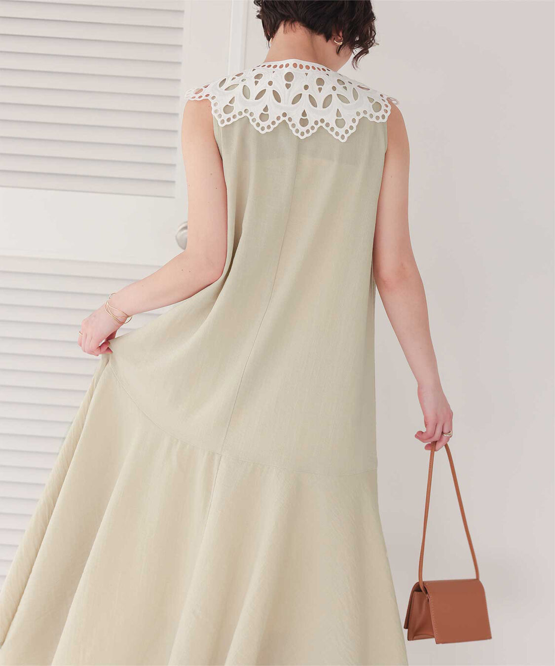 titivate「レースつけ襟付ノースリーブワンピース」|ワンピース|