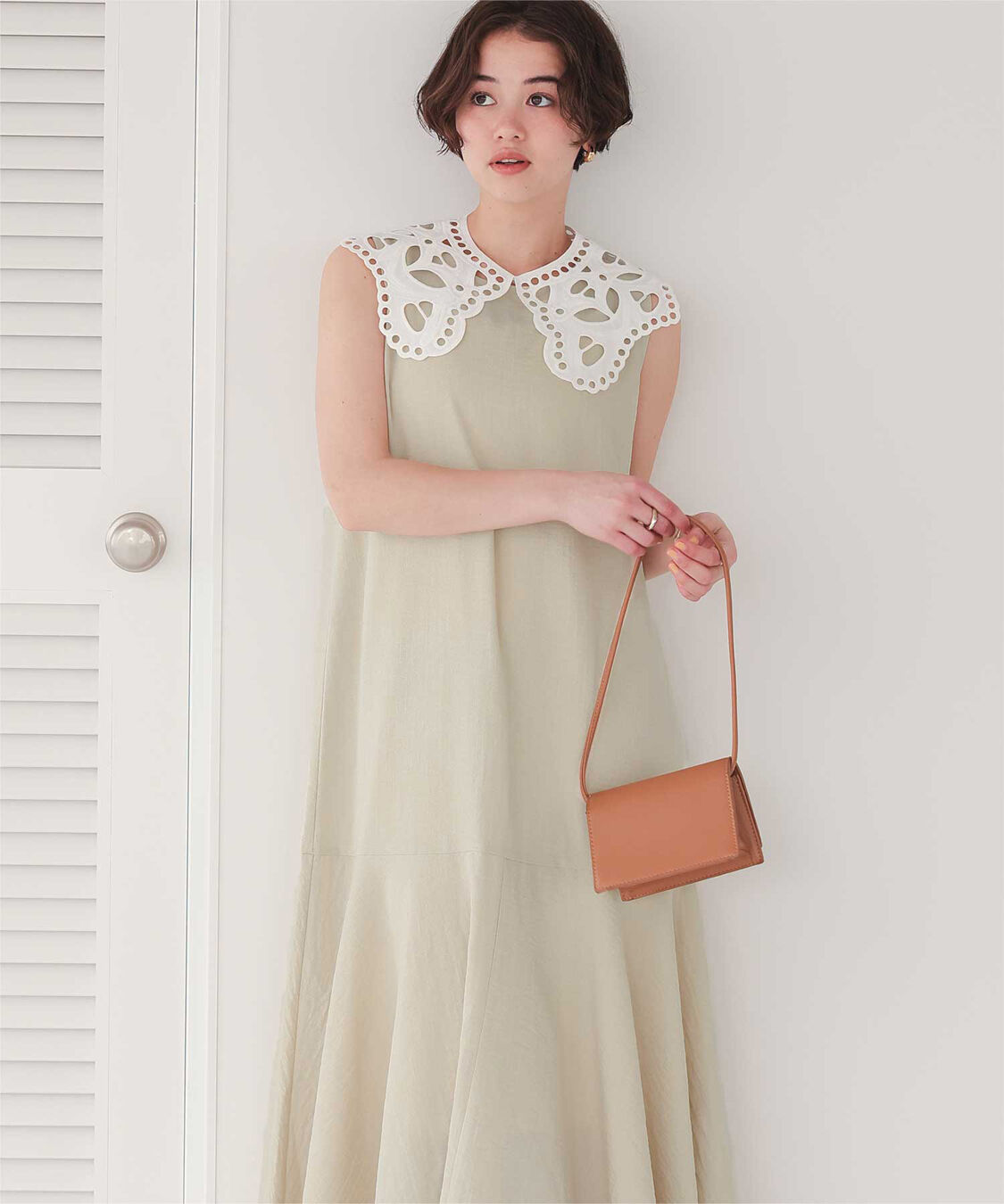 titivate「レースつけ襟付ノースリーブワンピース」|ワンピース|