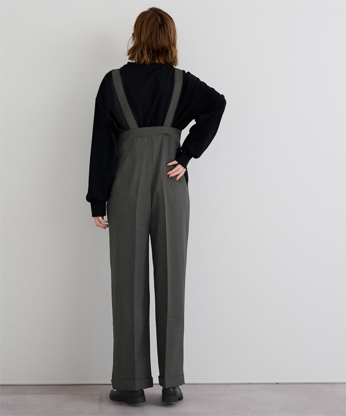 ur's「センタープレスダブルサロペットパンツ」|オールインワン|