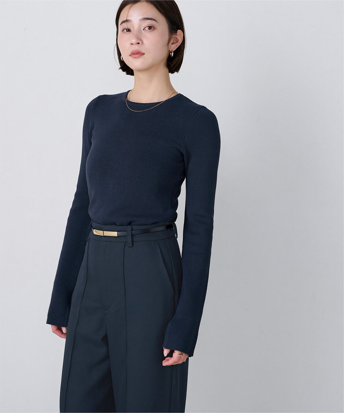 ur's「【小林有里さんコラボアイテム】ピンタックセンタープレスワイドパンツ」|スラックス|