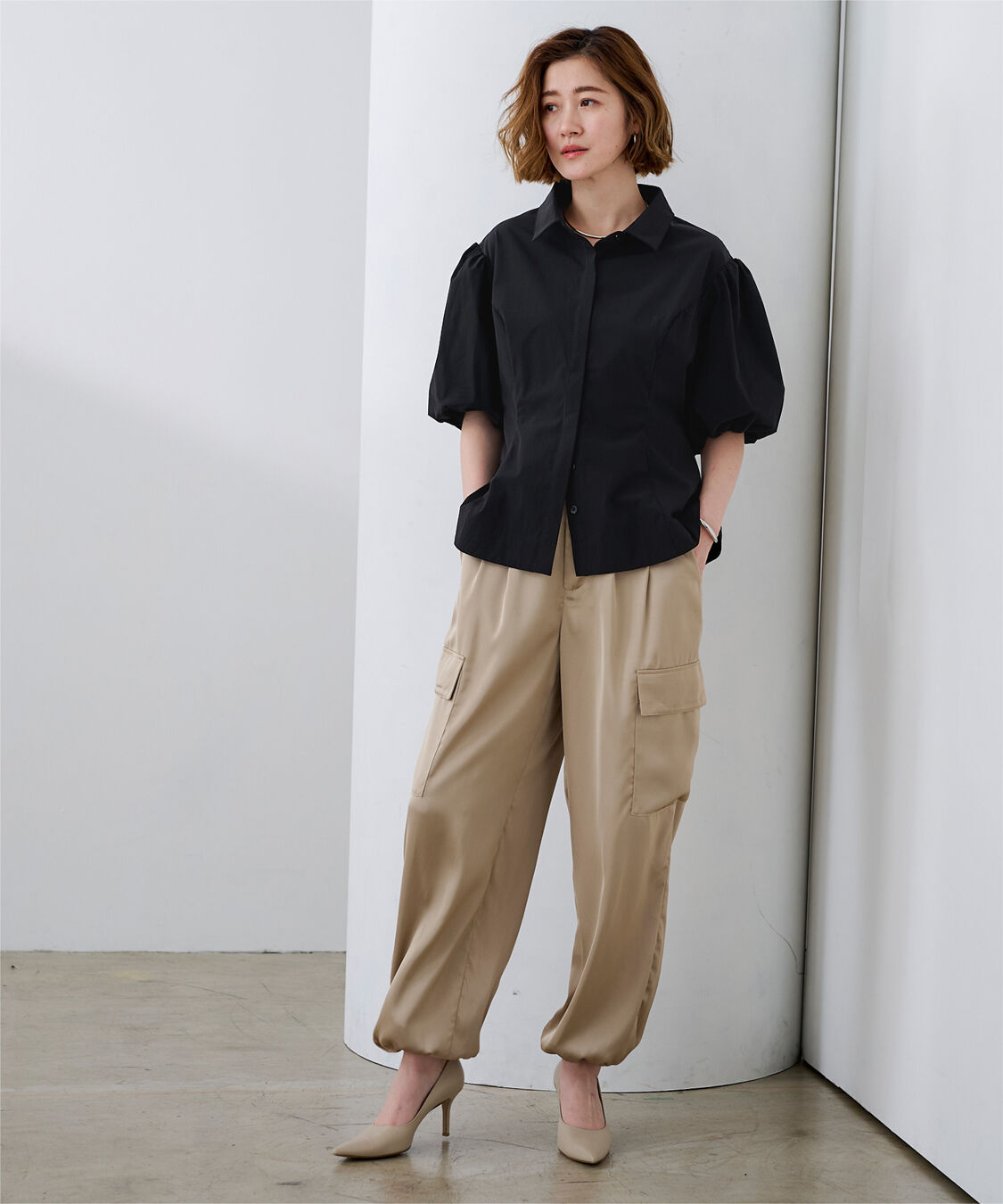 ur's「バルーンスリーブウエストシェイプブラウス」|シャツ・ブラウス|