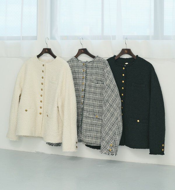  「アソートツィードノーカラージャケット」|テーラードジャケット|
