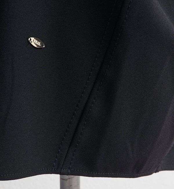  「【Du noir】ハンド風ステッチストレッチジョーゼットプルオーバー」|プルオーバー|