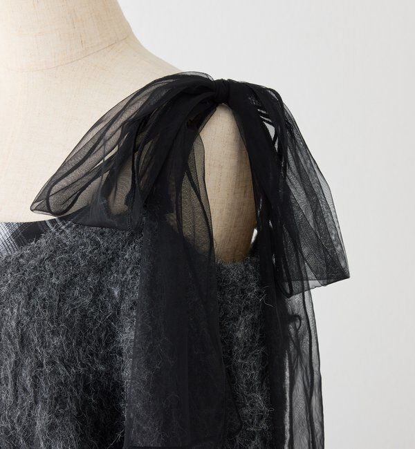  「肩リボンニットセットワンピース」|ワンピース|