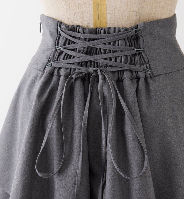  「スリットティアードロングスカート／後ろレースアップ」|スカート|