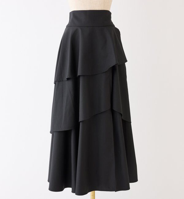  「スリットティアードロングスカート／後ろレースアップ」|スカート|