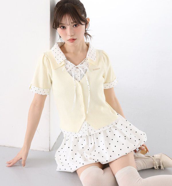  「シャツドッキング半袖ニット」|ニット・セーター|