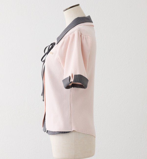  「シャツドッキング半袖ニット」|ニット・セーター|