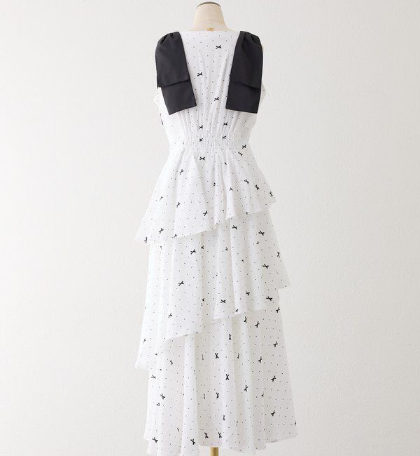  「【LouLoumei】肩リボンティアードロングワンピース」|その他|