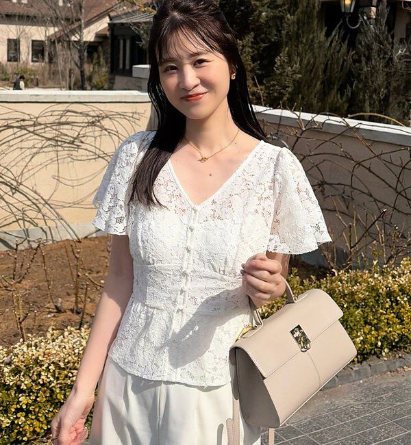  「【megumi企画】後ろレースアップスタイルアップブラウス」|シャツ・ブラウス|