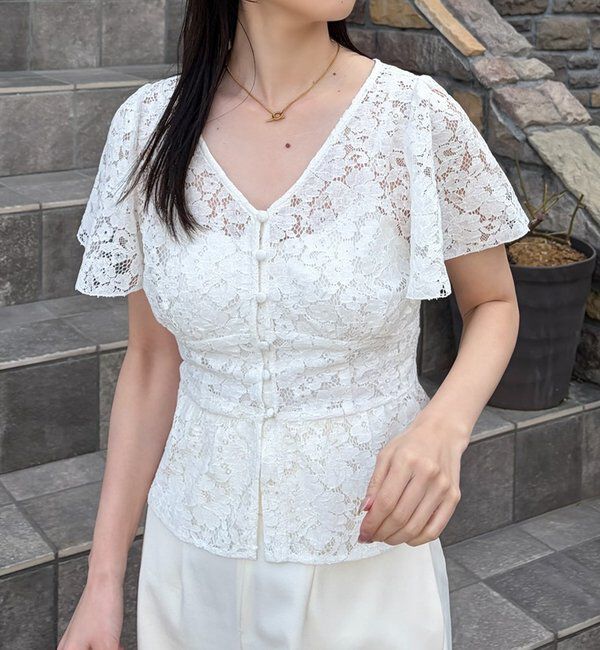  「【megumi企画】後ろレースアップスタイルアップブラウス」|シャツ・ブラウス|