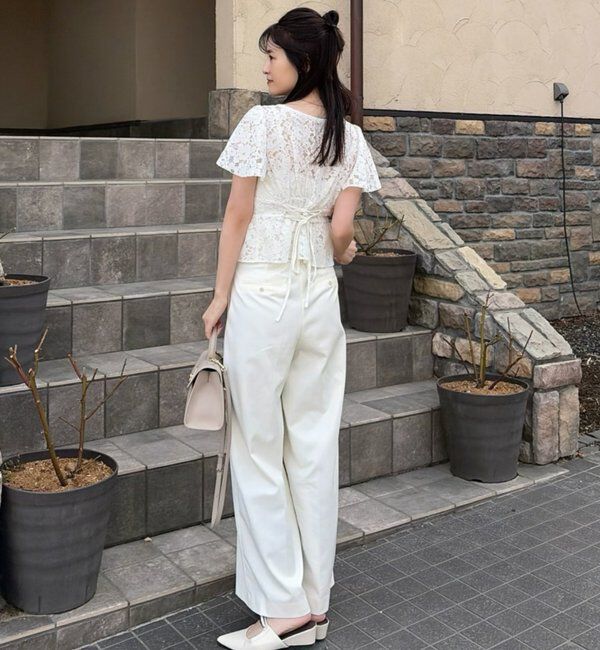  「【megumi企画】後ろレースアップスタイルアップブラウス」|シャツ・ブラウス|