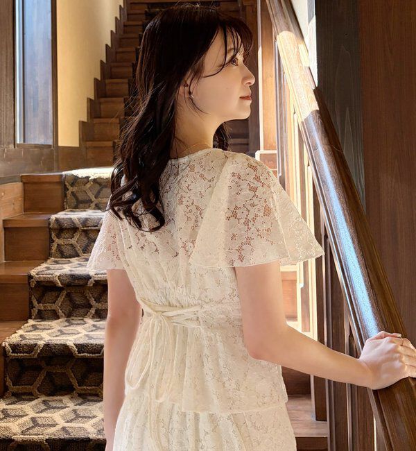  「【megumi企画】後ろレースアップスタイルアップブラウス」|シャツ・ブラウス|