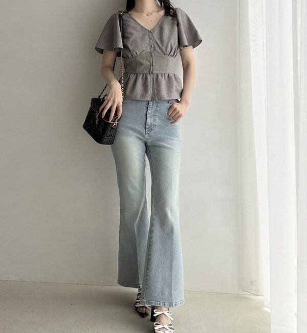  「【megumi企画】後ろレースアップスタイルアップブラウス」|シャツ・ブラウス|