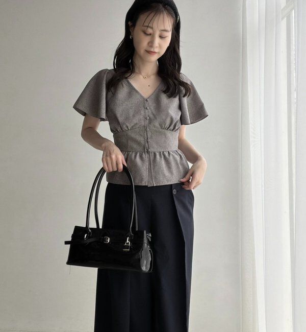  「【megumi企画】後ろレースアップスタイルアップブラウス」|シャツ・ブラウス|