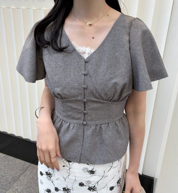  「【megumi企画】後ろレースアップスタイルアップブラウス」|シャツ・ブラウス|