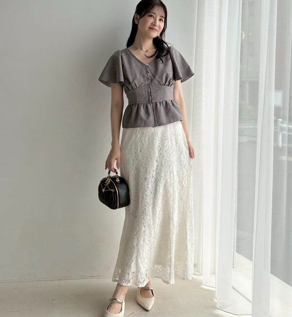  「【megumi企画】後ろレースアップスタイルアップブラウス」|シャツ・ブラウス|