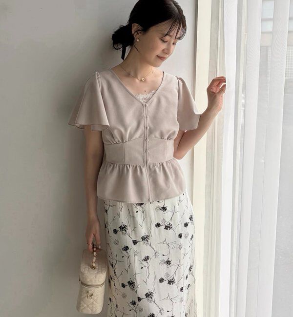  「【megumi企画】後ろレースアップスタイルアップブラウス」|シャツ・ブラウス|