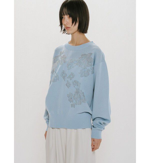 MIDIUMISOLID「MIDIUMISOLID for Ladies フラワージャカードプルオーバー」|ニット・セーター|