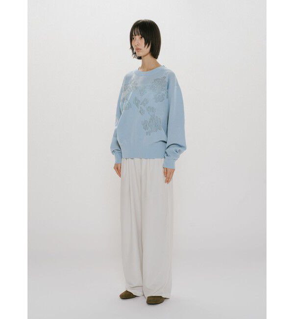 MIDIUMISOLID「MIDIUMISOLID for Ladies フラワージャカードプルオーバー」|ニット・セーター|