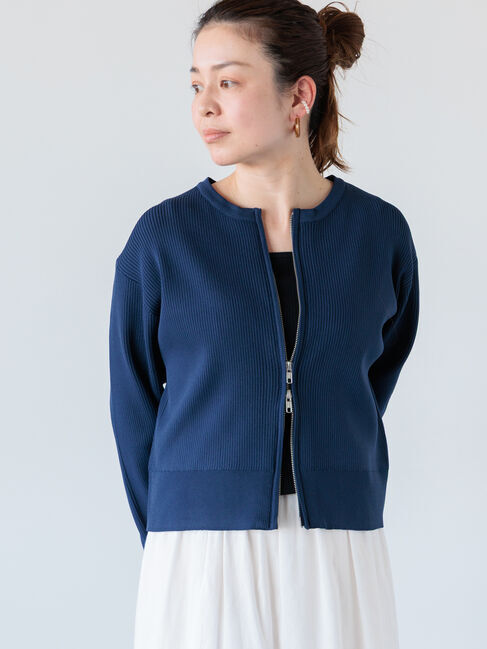 Lugnoncure「ダブルジップクルーネックカーディガン《2025spring catalog item》」|カーディガン|ネイビー