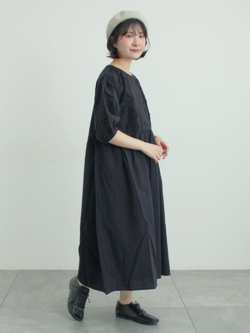 Samansa Mos2「胸元レース貼りワンピース」|ワンピース|