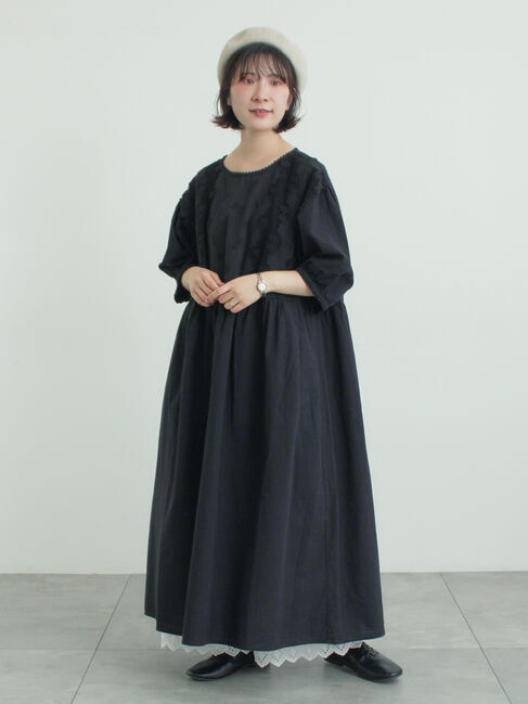 Samansa Mos2「胸元レース貼りワンピース」|ワンピース|