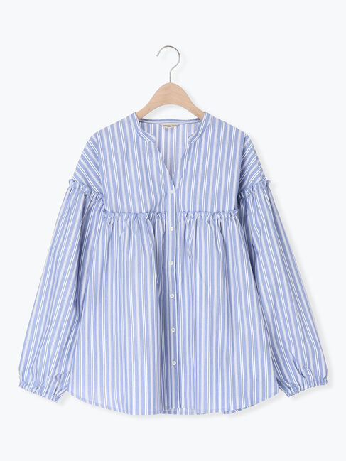 Samansa Mos2「【多機能】フリル切替スキッパーシャツ」|シャツ・ブラウス|