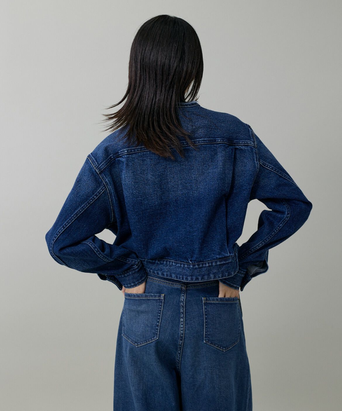 INED「INED別注ノーカラーデニムジャケット《Healthy DENIM》」|デニムジャケット|
