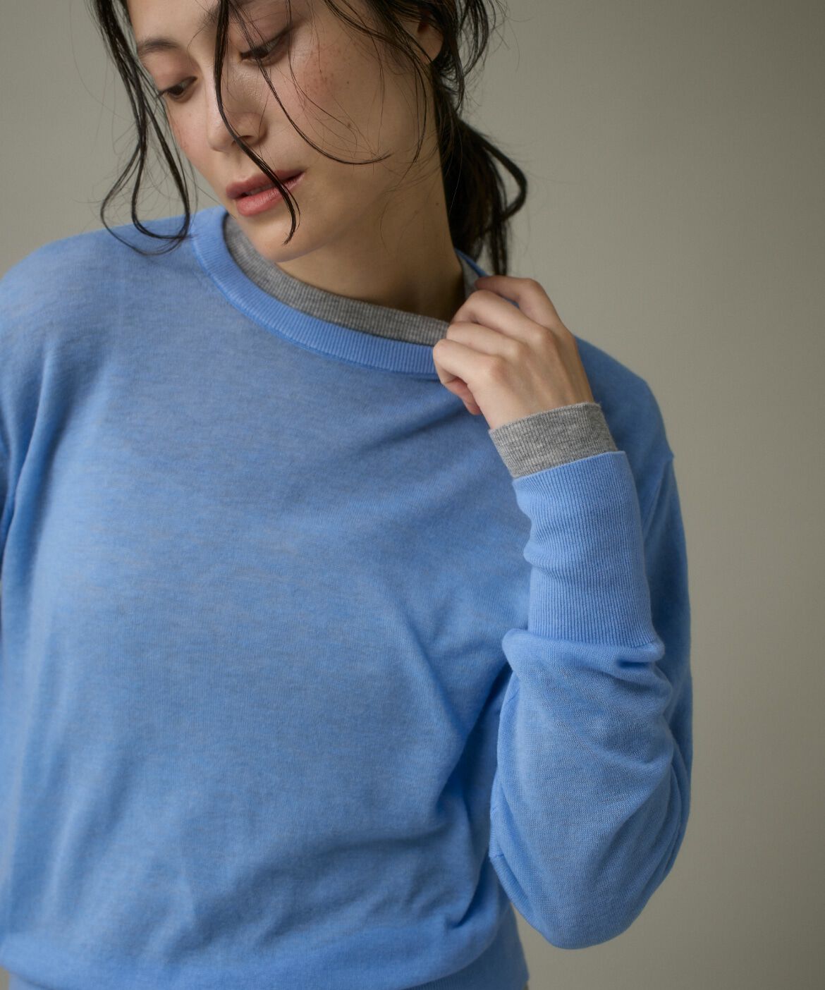 DAY by DAY it&rsquo;s international「クルーネックニットプルオーバー《Melty air wool》」|ニット・セーター|ブルー1