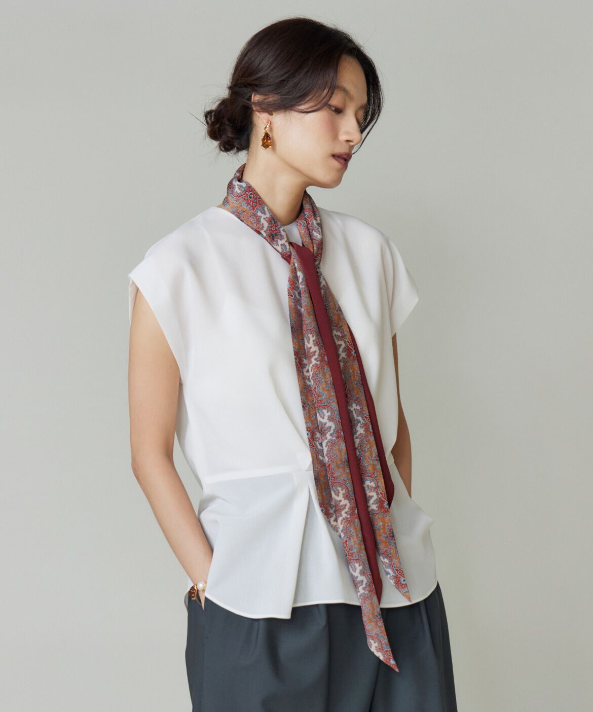 FAVORITE SUKINAMONO「Slim Danica Scarf スリムスカーフ《Tapis Noir》」|ストール|レッド