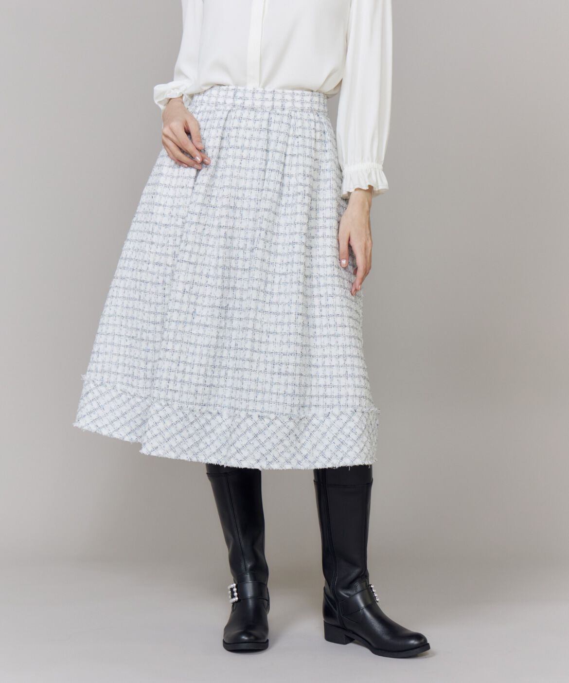 Maglie le cassetto「《M Maglie le cassetto》艶めきツイードスカート」|フレア|