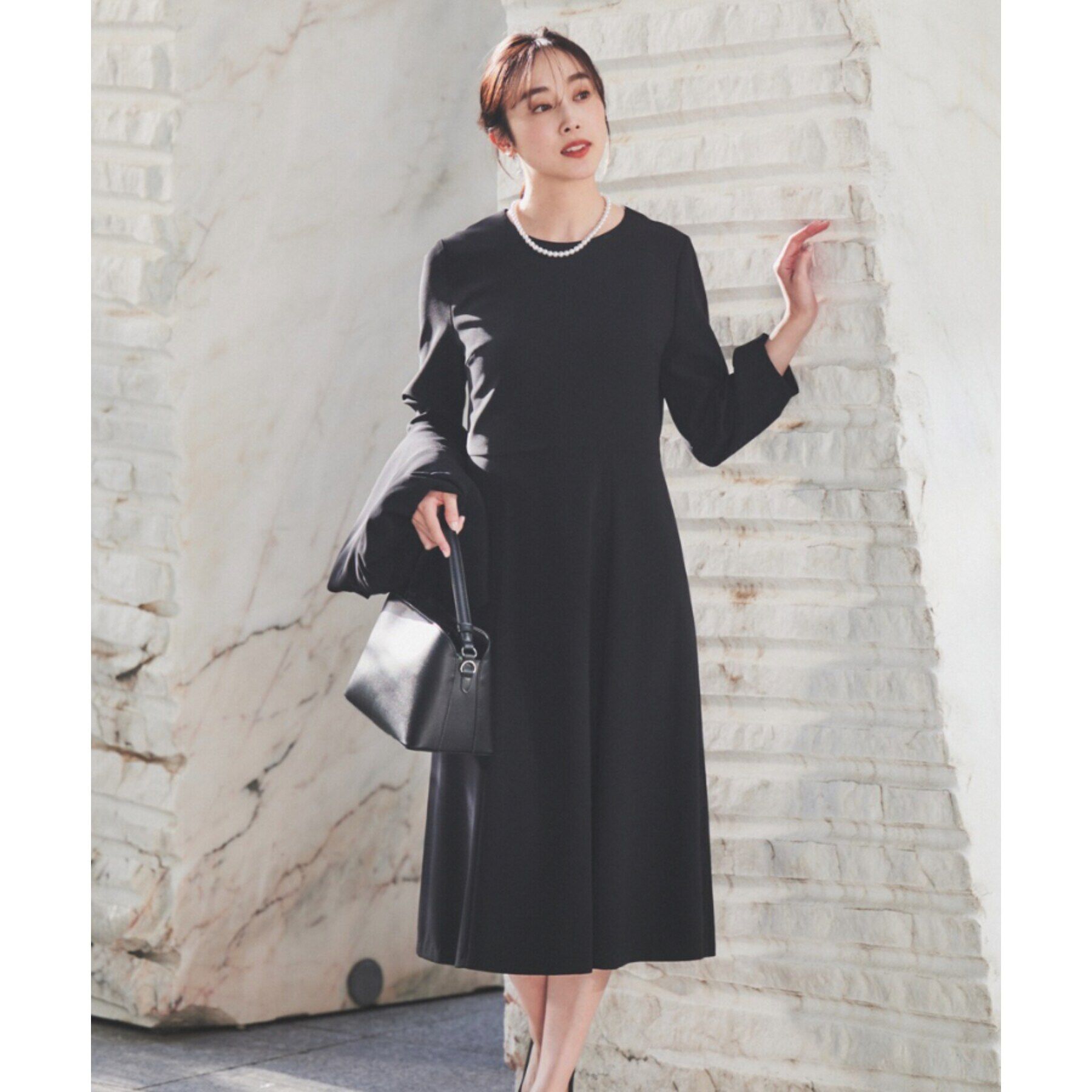 UNTITLED「【通勤】フレアワンピース」|ワンピース|ブラック(019)