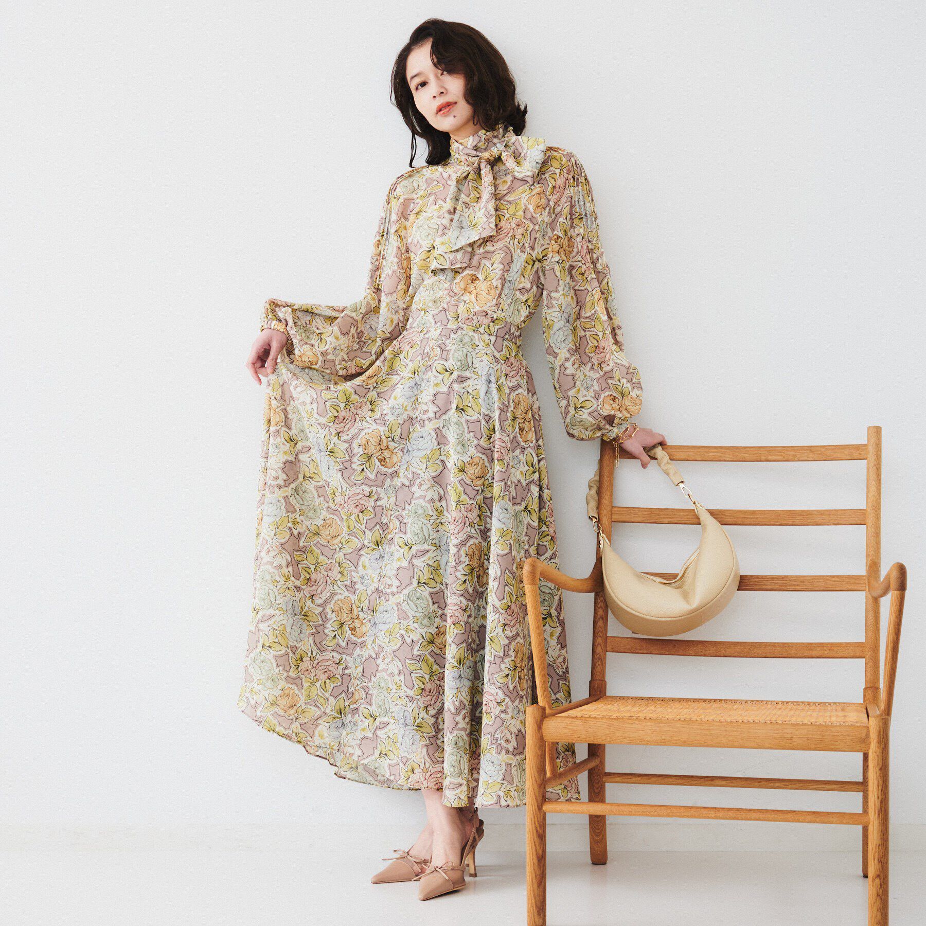 UNTITLED「【セットアップ可能】オールドフラワー プリントスカート」|スカート|