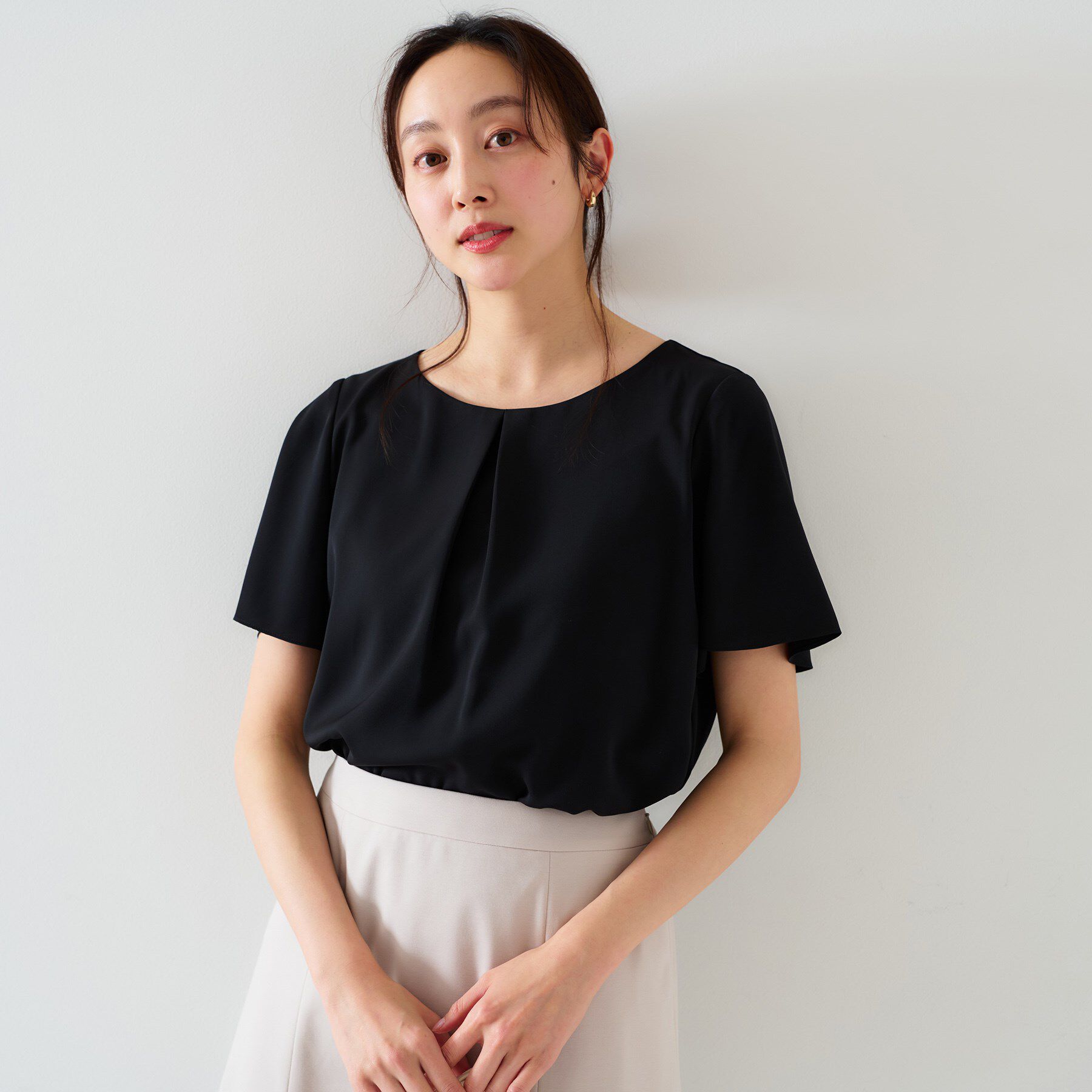 UNTITLED「【通勤／二の腕カバー】フロントタックブラウス」|シャツ・ブラウス|