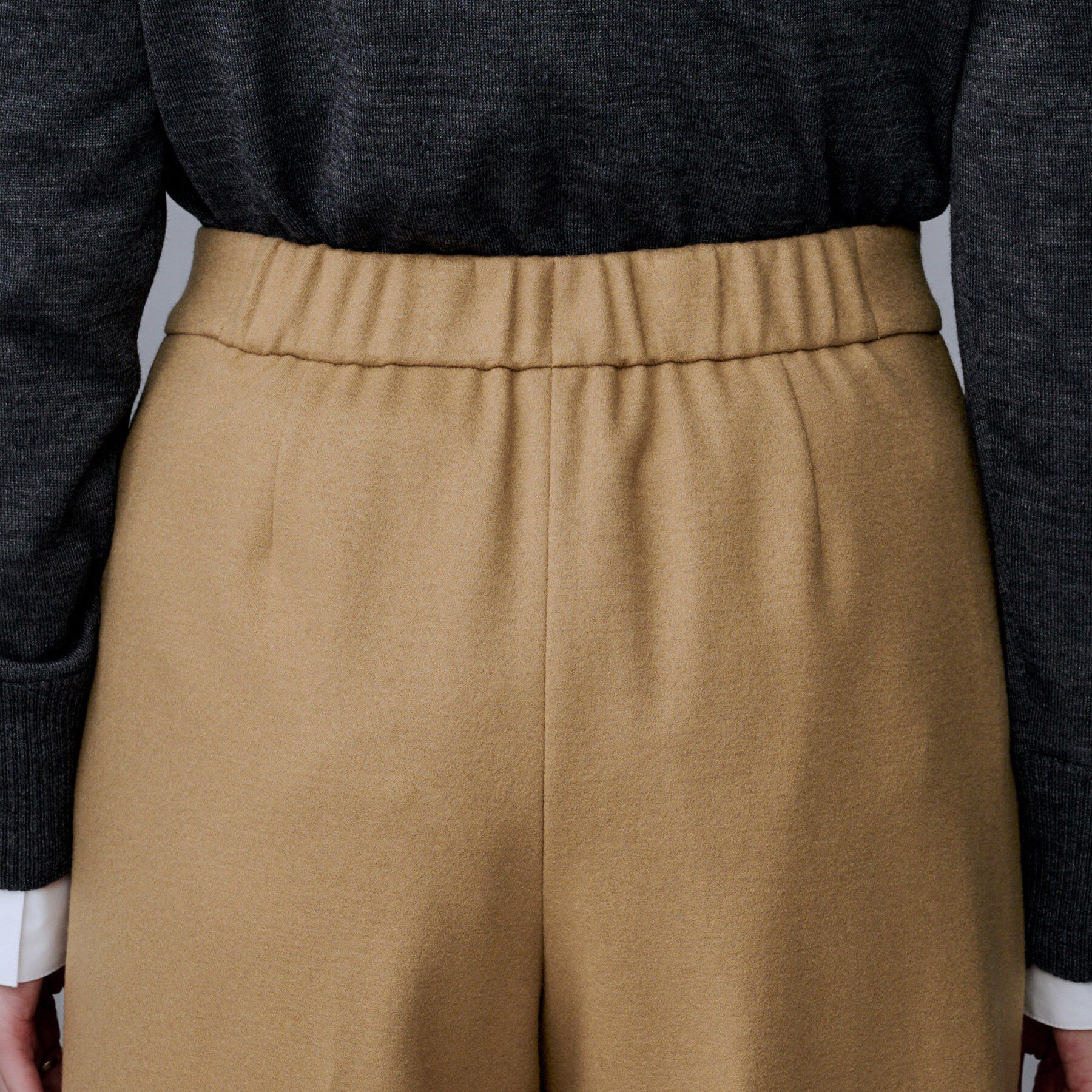 UNTITLED「【ウール100%/ウエスト後ろゴム】 クロップドワイドパンツ」|その他|