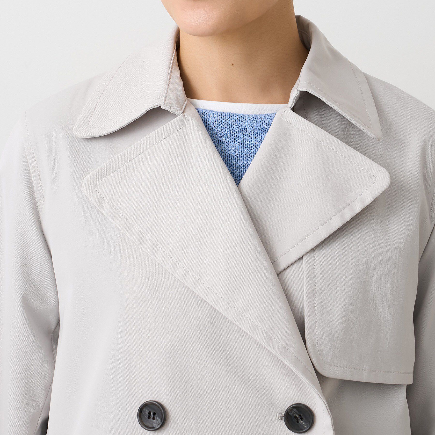 UNTITLED「【定番人気/はっ水/洗える】タスランショートトレンチコート」|トレンチコート|