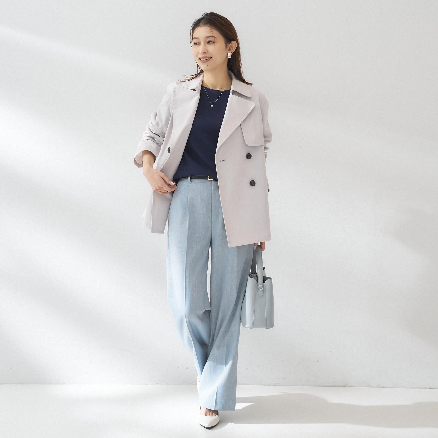 UNTITLED「【定番人気/はっ水/洗える】タスランショートトレンチコート」|トレンチコート|