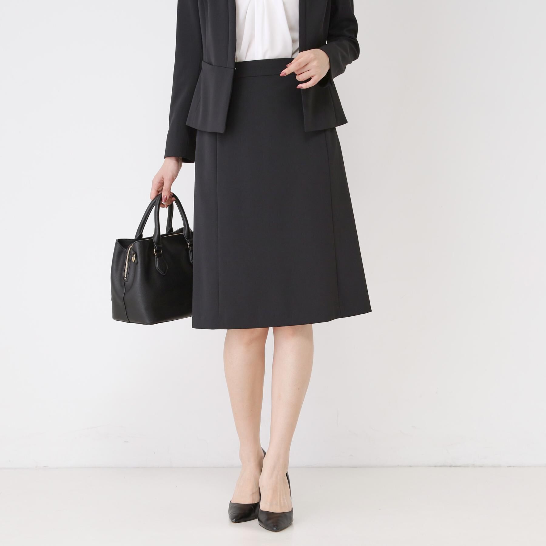 COUP DE CHANCE「【手洗い可／日本製／伸縮性／スーツ可】セミフレアースカート」|スカート|