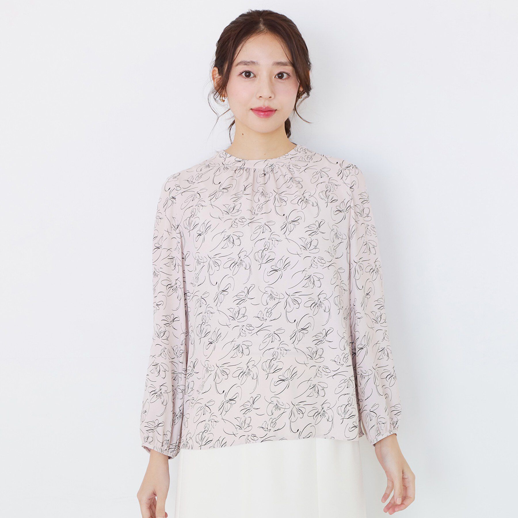 COUP DE CHANCE「【手洗い可／日本製】花柄モックネックブラウス」|シャツ・ブラウス|