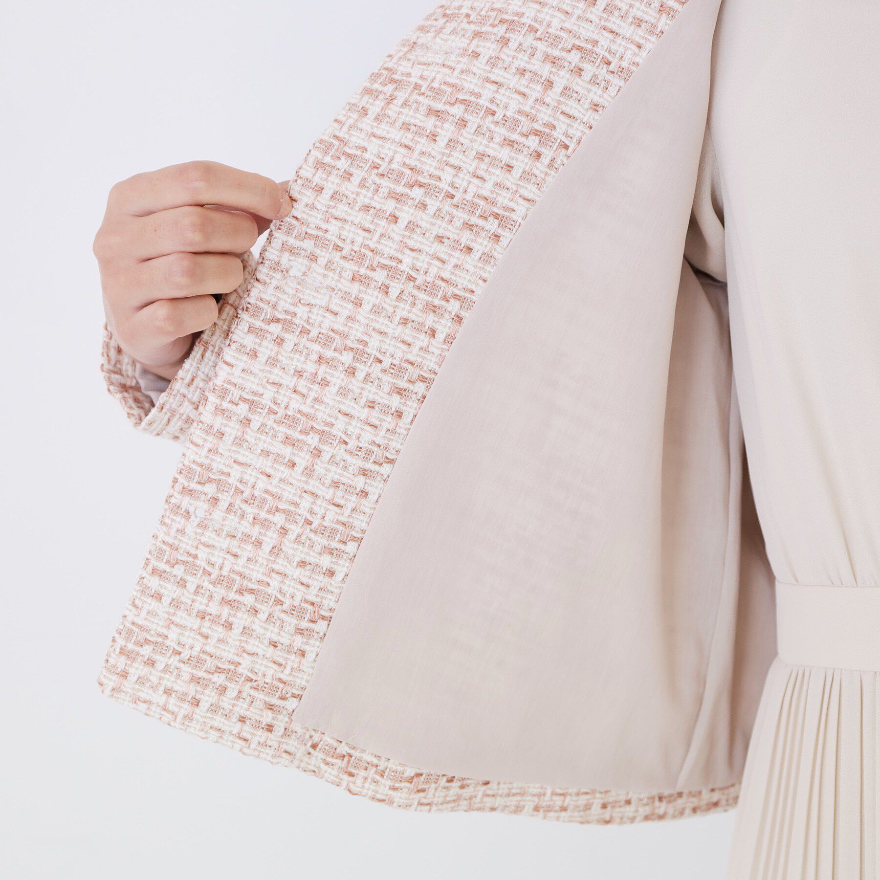 COUP DE CHANCE「【ON/OFF着回し】カラーツイードジャケット」|ノーカラージャケット|