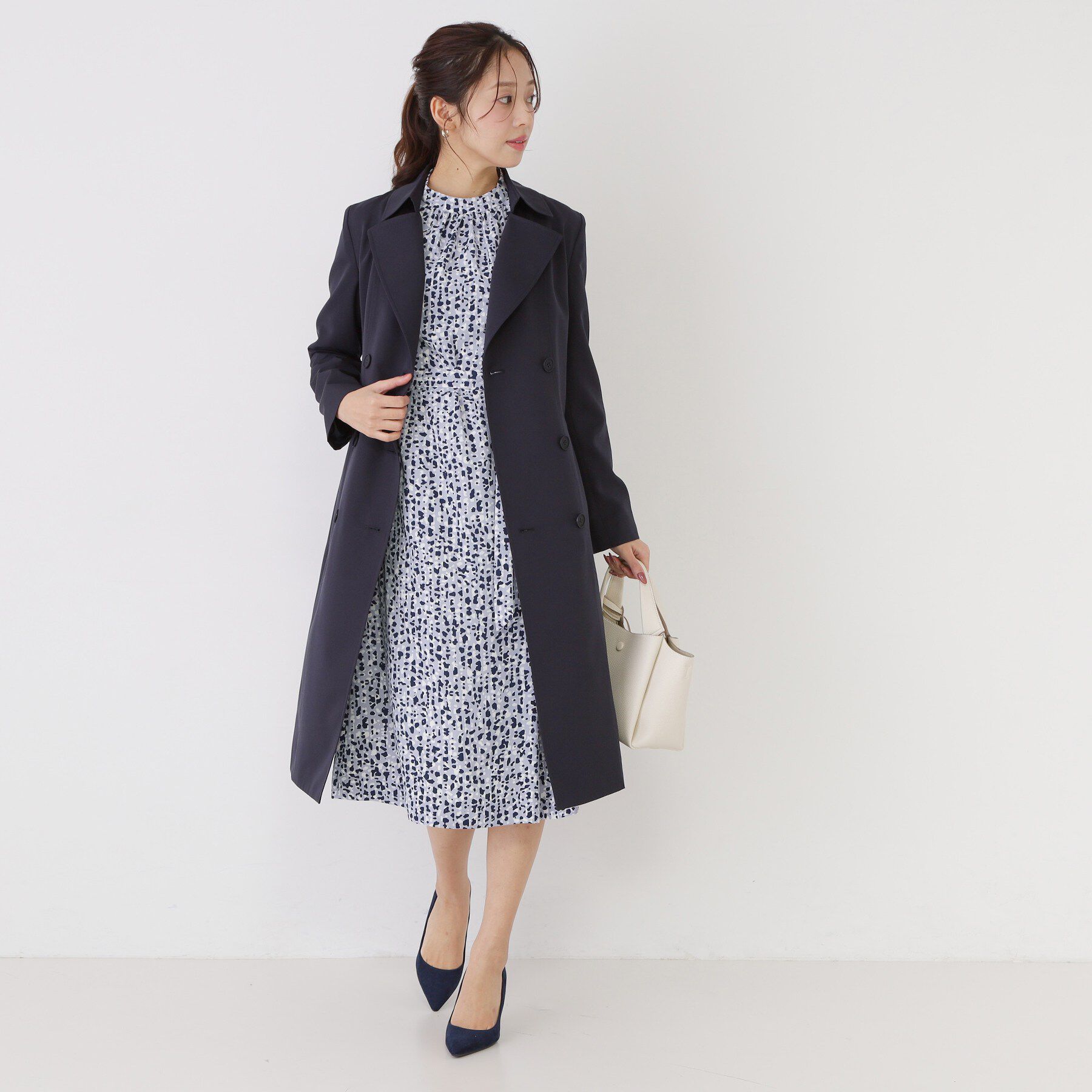 COUP DE CHANCE「【手洗い可／日本製】幾何柄エレガントワンピース」|ワンピース|