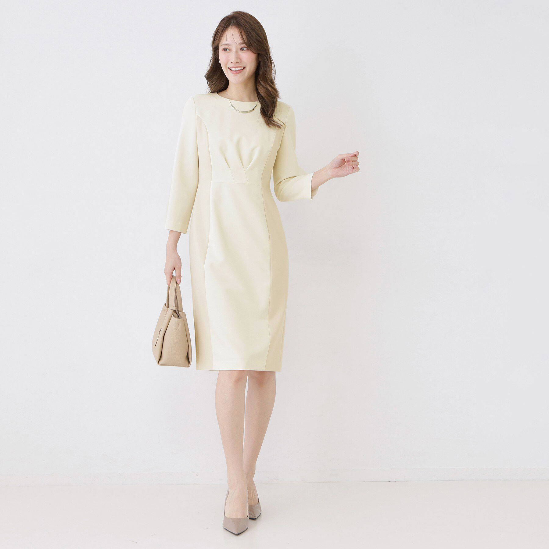 COUP DE CHANCE「【手洗い可／日本製】配色タイトワンピース」|ワンピース|